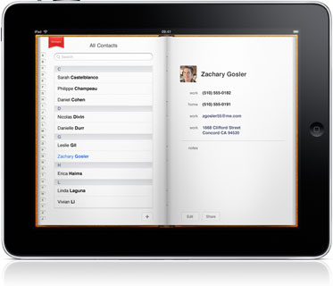 Контакты на iPad