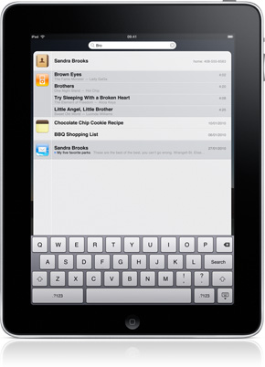 Поиск Spotlight на iPad