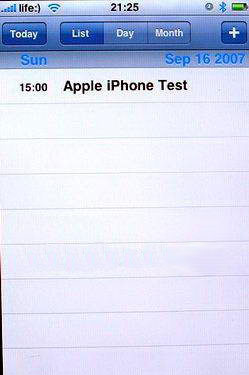 Скриншот меню Calendar телефона Apple iPhone