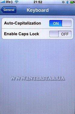 Скриншот меню General телефона Apple iPhone